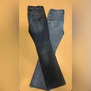 Two Pairs of Women’s American Eagle Stretch Jeans Size 8 Regular